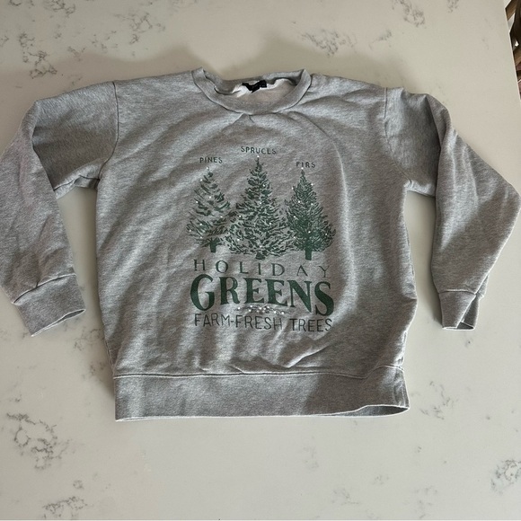J.Crew "Holiday greens" Fleece Sweatshirt Size M-C30 - Picture 1 of 4